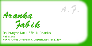 aranka fabik business card